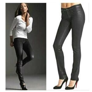 EUC J Brand Black Coated Pencil Leg Jeans – Sleek & Stylish women's sz: 29